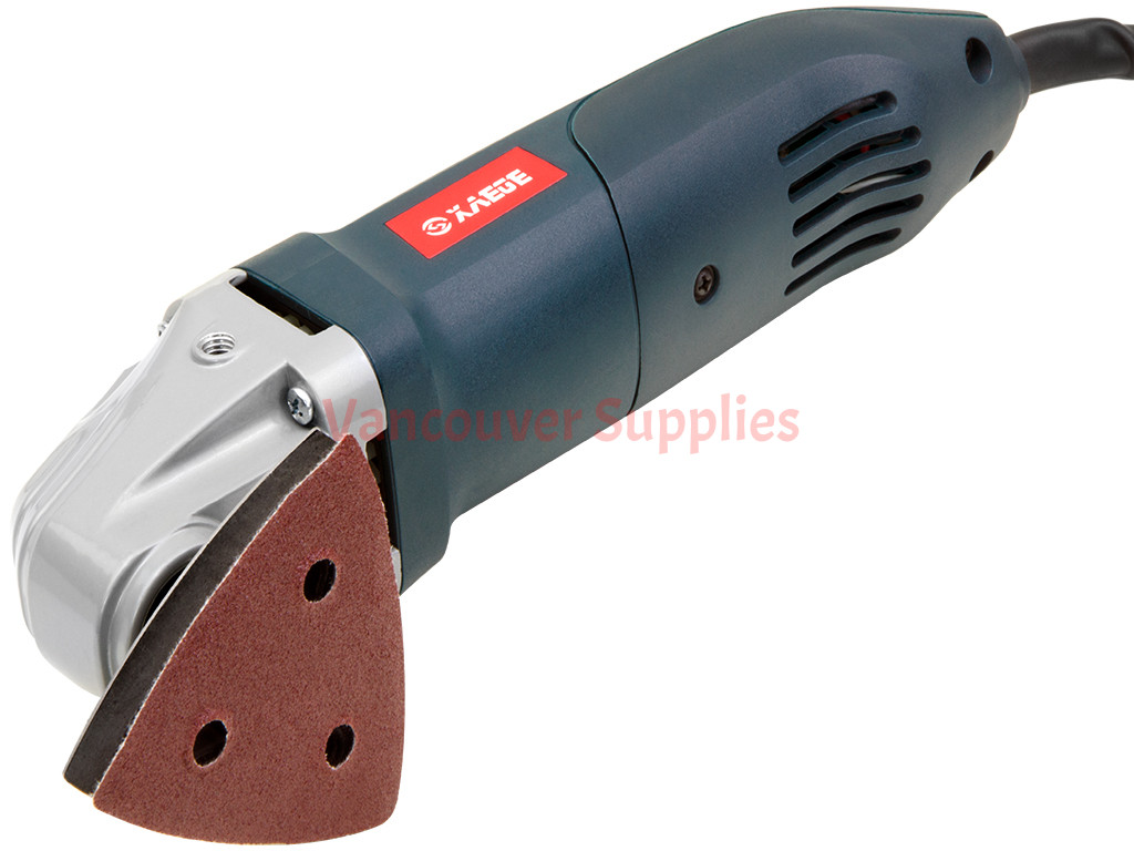 Oscillating tool attachment store for angle grinder